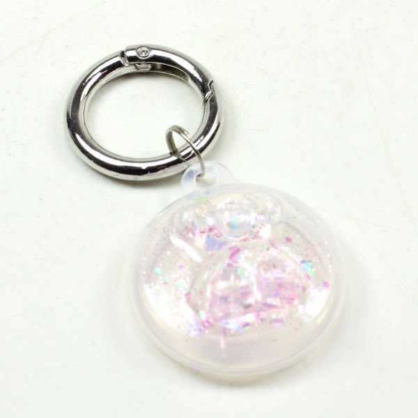 Wholesale Glitter Crystal Shinny Case Cover with Hook for Apple AirTag (Pink Bear)